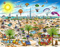 Charles Fazzino Art Charles Fazzino Art A View From The Dubai Desert (DX)
